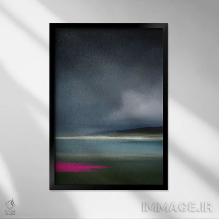 تابلو مدرن ویکن صورتی اثر جولیانا لوومر - نمای قابدار مشکی