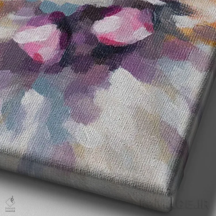 تابلو دکوراتیو میم همستر اثر جکی لیو - نمای نزدیک بافت بوم