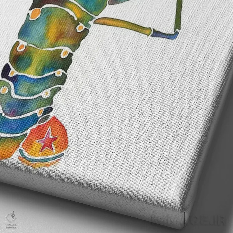 تابلو دکوراتیو خرچنگ مین اثر جو لینچ - نمای نزدیک بافت بوم