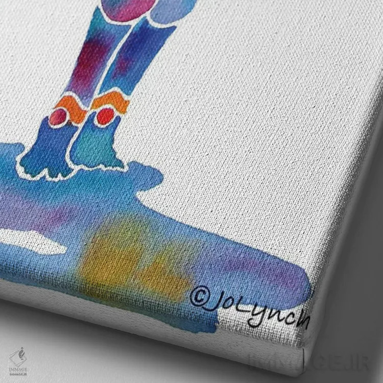 تابلو دکوراتیو بچه آلپاکا اثر جو لینچ - نمای نزدیک بافت بوم