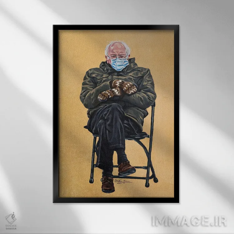 تابلو دکوراتیو برنی اثر جکی لیو - نمای قابدار مشکی