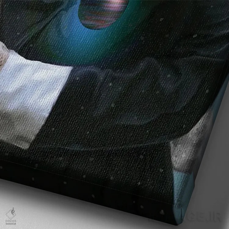 تابلو دکوراتیو مرغ آبی اثر جولیانا لوومر - نمای نزدیک بافت بوم