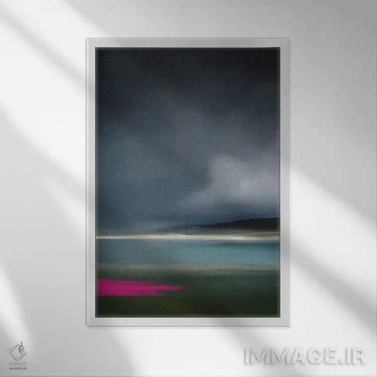 تابلو مدرن ویکن صورتی اثر جولیانا لوومر - نمای قابدار سفید