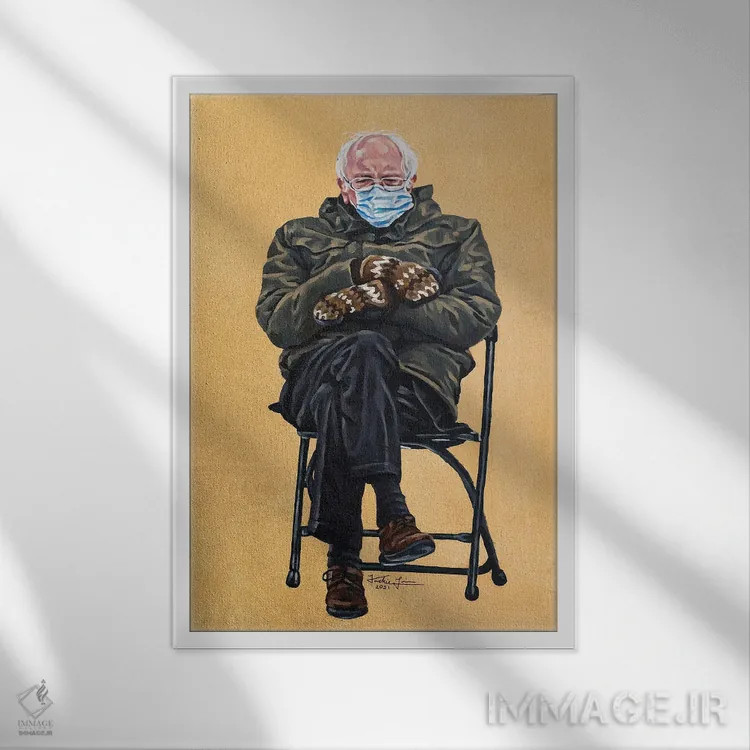تابلو دکوراتیو برنی اثر جکی لیو - نمای قابدار سفید
