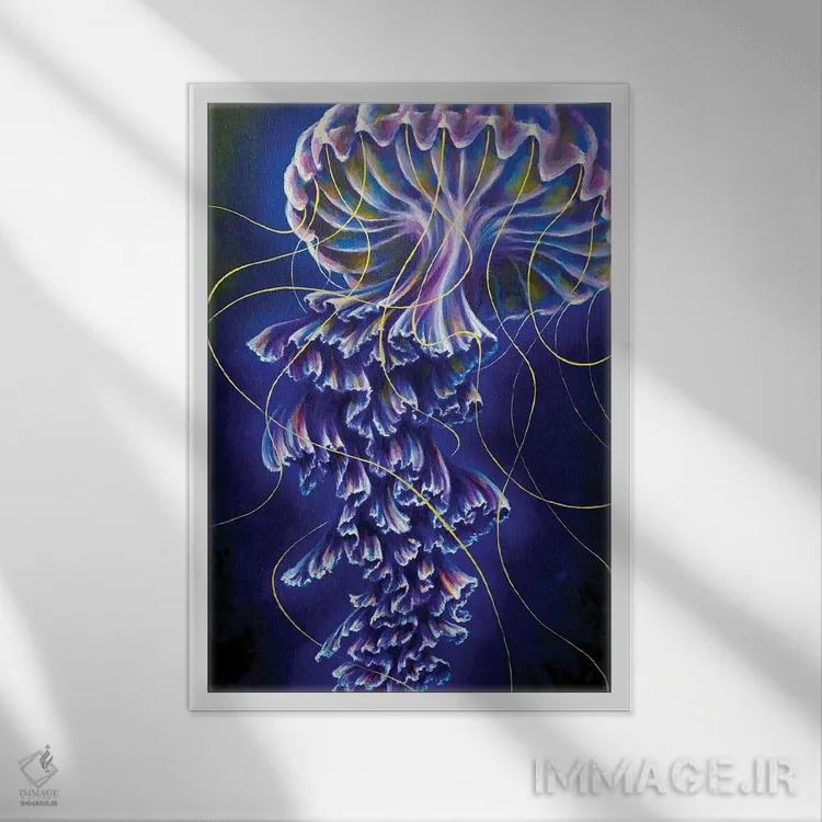 تابلو دکوراتیو اثیری اثر جکی لیو - نمای قابدار سفید