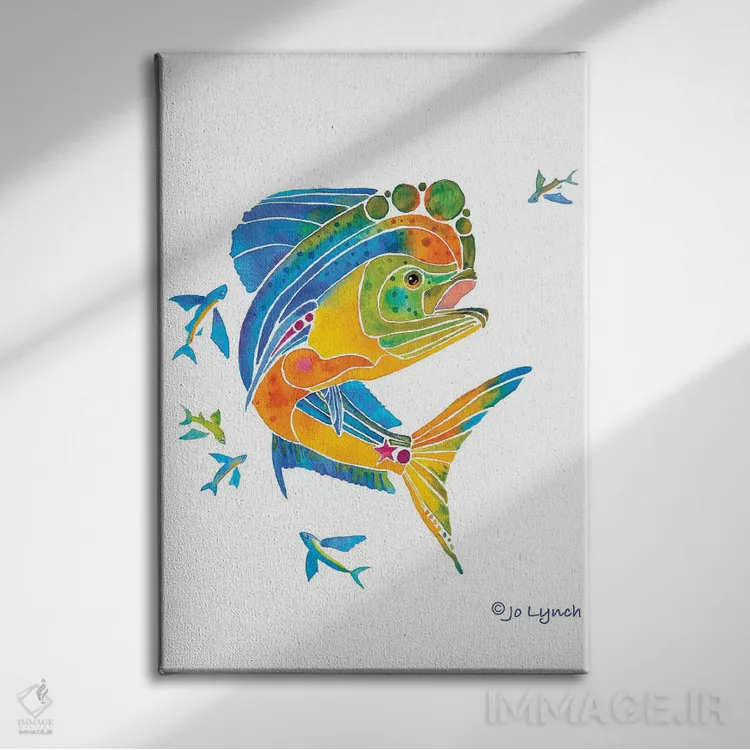 تابلو دکوراتیو ماهی ماهی اثر جو لینچ - نمای روبهرو روی دیوار