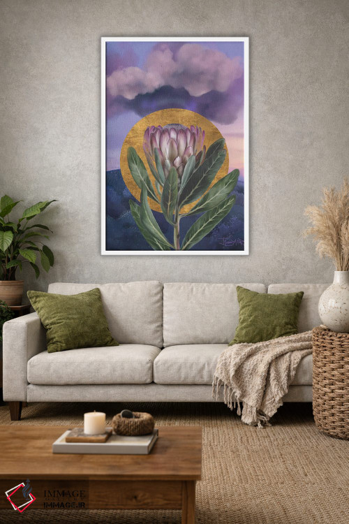 تابلو دکوراتیو طلوع پروتئای بنفش اثر جولیانا لوومر - D1W