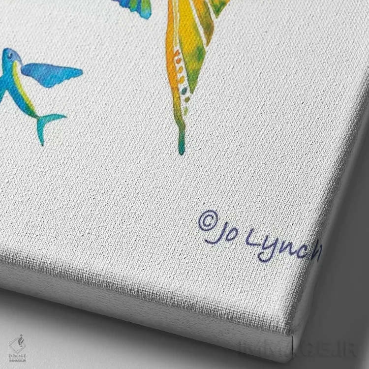 تابلو دکوراتیو ماهی ماهی اثر جو لینچ - نمای نزدیک بافت بوم