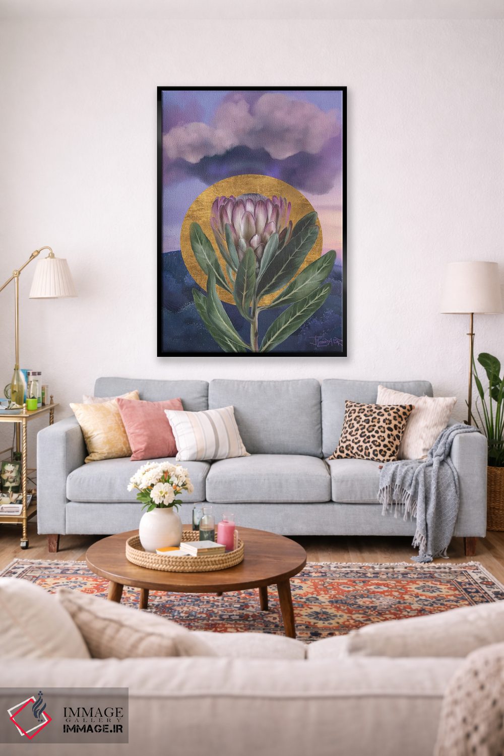 تابلو دکوراتیو طلوع پروتئای بنفش اثر جولیانا لوومر - D2B