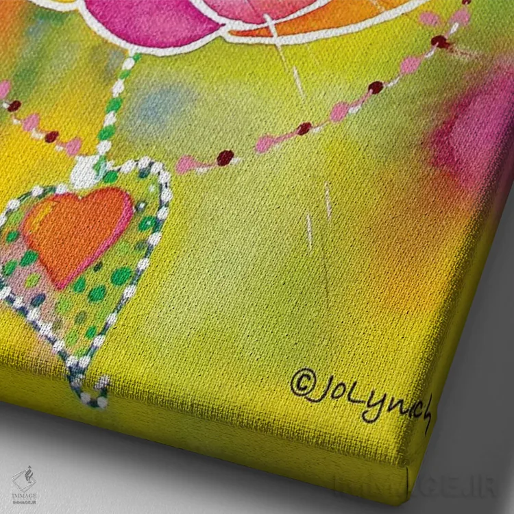 تابلو دکوراتیو گربه خیالی اثر جو لینچ - نمای نزدیک بافت بوم