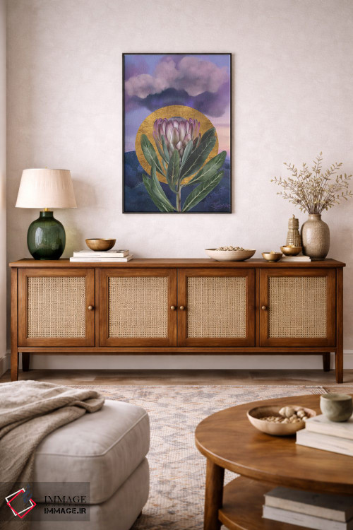 تابلو دکوراتیو طلوع پروتئای بنفش اثر جولیانا لوومر - D4B