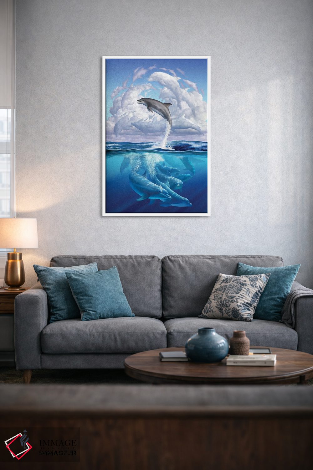 تابلو دکوراتیو سمفونی دلفینی اثر جری لوفارو - D3W