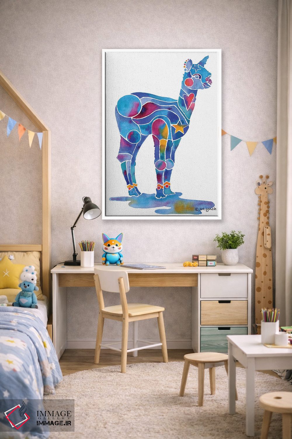 تابلو دکوراتیو بچه آلپاکا اثر جو لینچ - D1W
