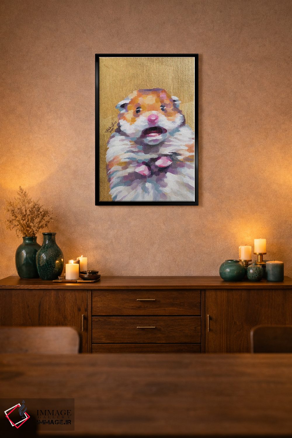 تابلو دکوراتیو میم همستر اثر جکی لیو - D2B