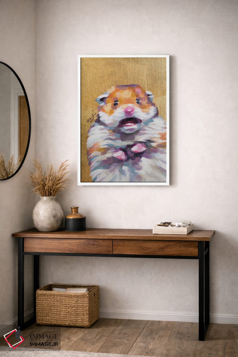 تابلو دکوراتیو میم همستر اثر جکی لیو - D3W