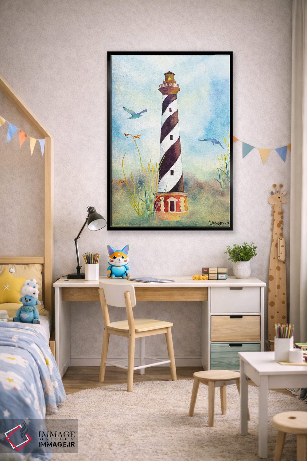 تابلو دکوراتیو فانوس دریایی کیپ هترس دو اثر جو لینچ - D2B