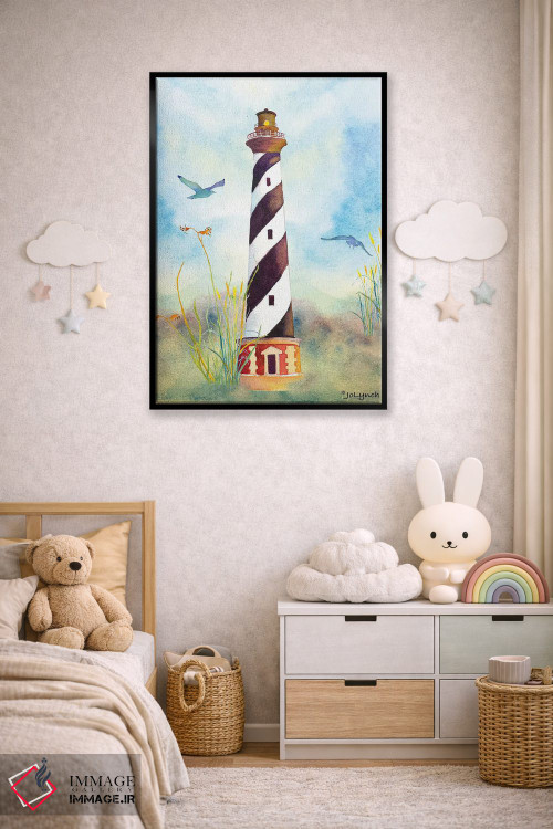 تابلو دکوراتیو فانوس دریایی کیپ هترس دو اثر جو لینچ - D5B