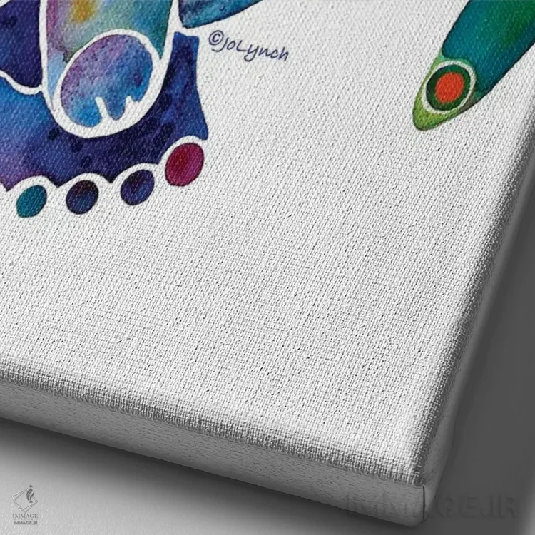 تابلو دکوراتیو گاو دریایی یک اثر جو لینچ - نمای نزدیک بافت بوم