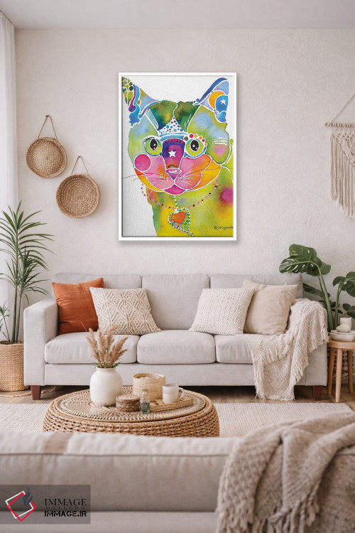 تابلو دکوراتیو گربه خیالی اثر جو لینچ - D1W