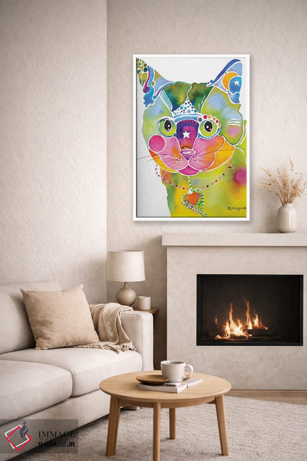 تابلو دکوراتیو گربه خیالی اثر جو لینچ - D6W