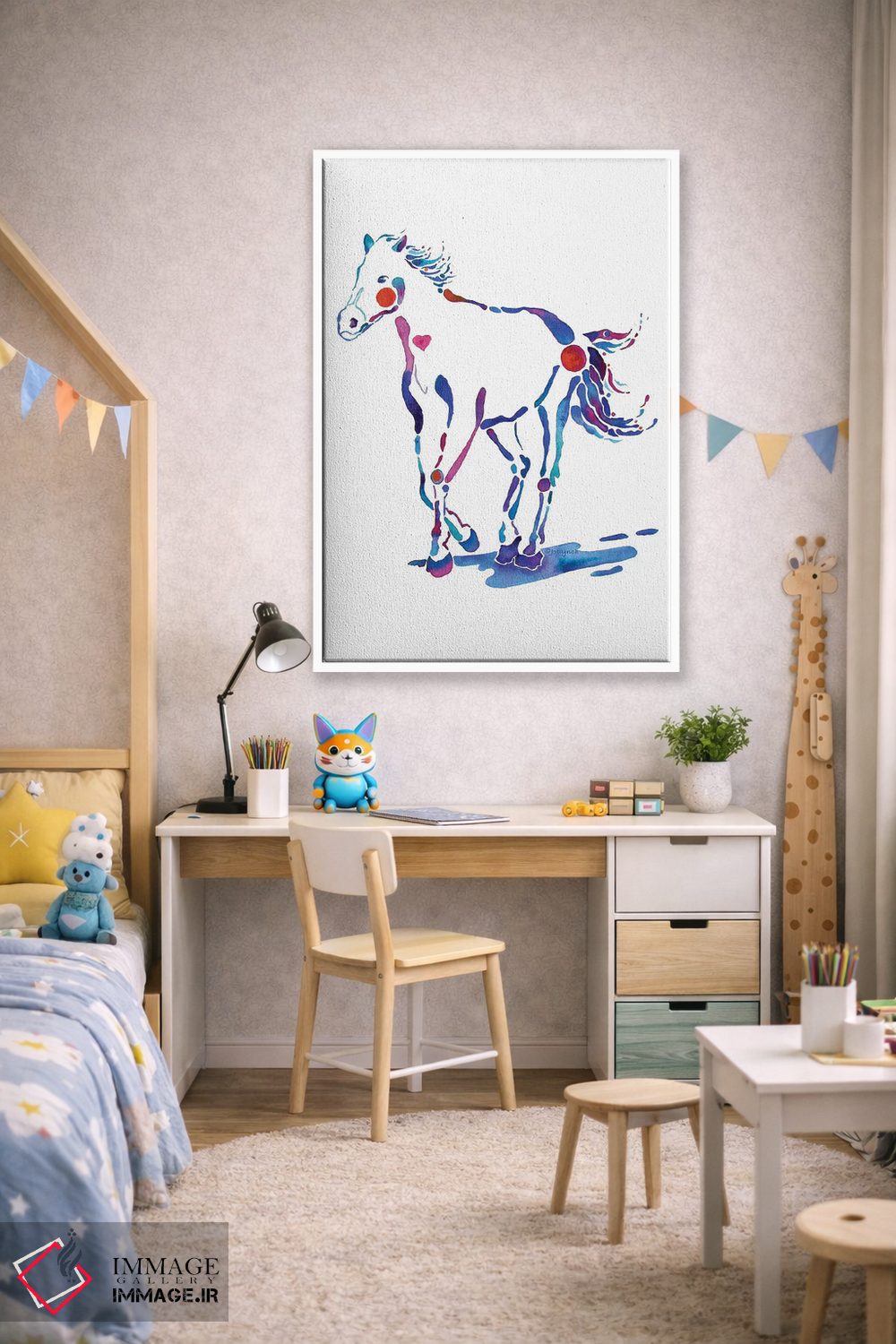 تابلو دکوراتیو کره اسب اثر جو لینچ - D1W