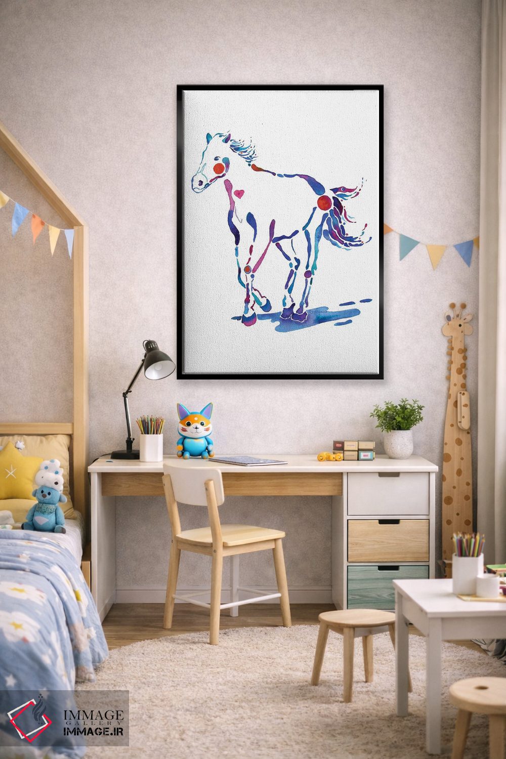 تابلو دکوراتیو کره اسب اثر جو لینچ - D2B