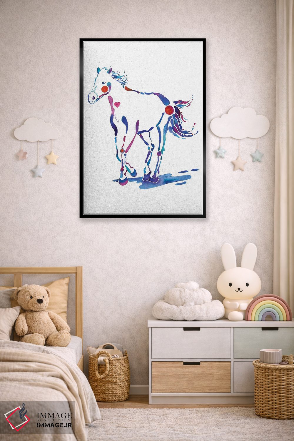 تابلو دکوراتیو کره اسب اثر جو لینچ - D6B