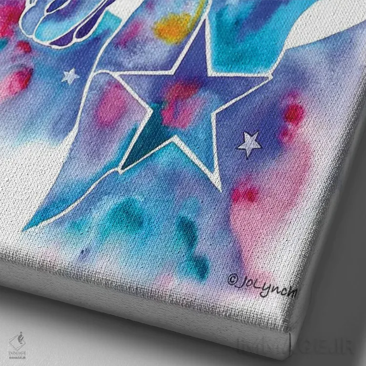 تابلو دکوراتیو تک شاخ اثر جو لینچ - نمای نزدیک بافت بوم