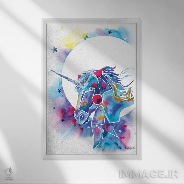 تابلو دکوراتیو تک شاخ اثر جو لینچ - نمای قابدار سفید