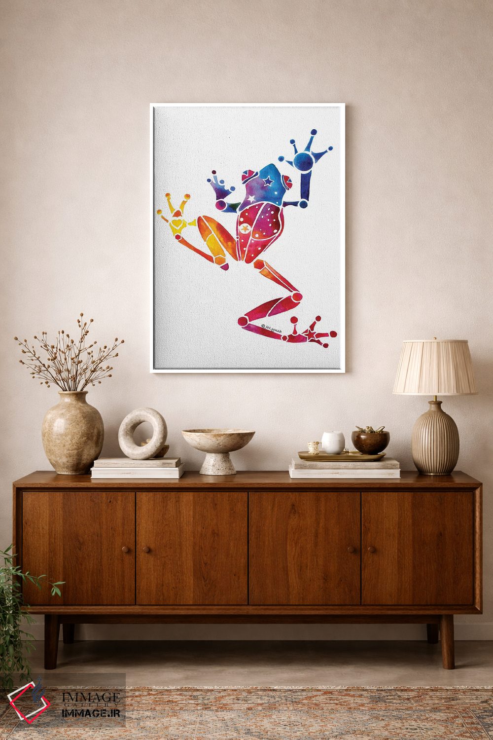 تابلو دکوراتیو قورباغه درختی اثر جو لینچ - D1W