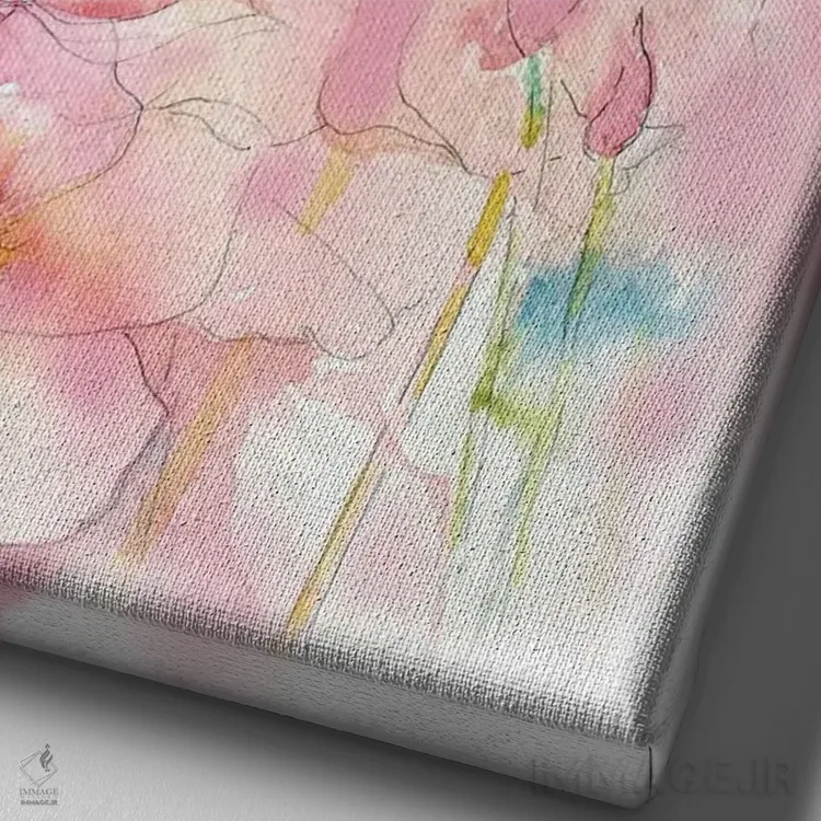 تابلو دکوراتیو شقایق های فرانسوی اثر جو لینچ - نمای نزدیک بافت بوم