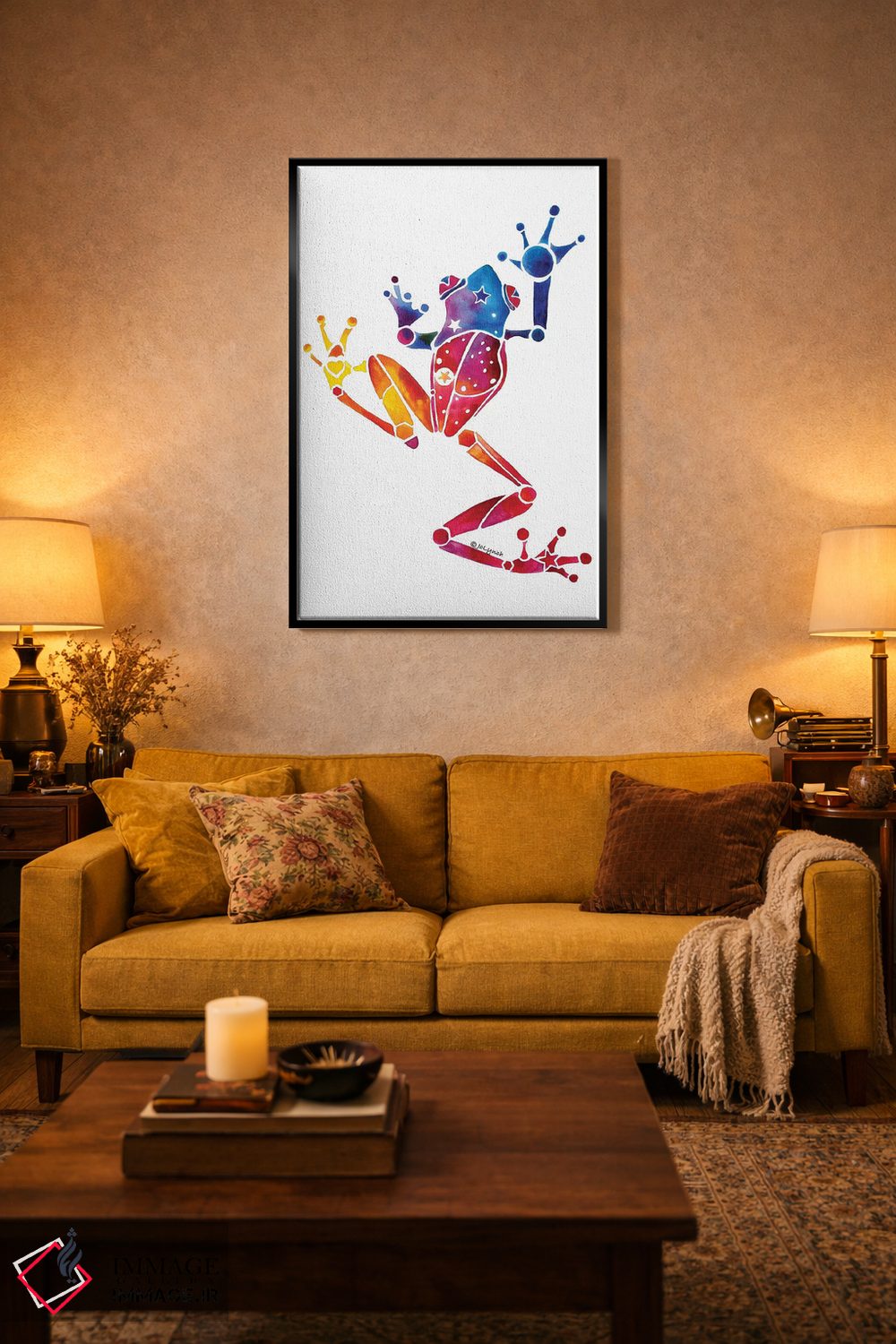 تابلو دکوراتیو قورباغه درختی اثر جو لینچ - D5B