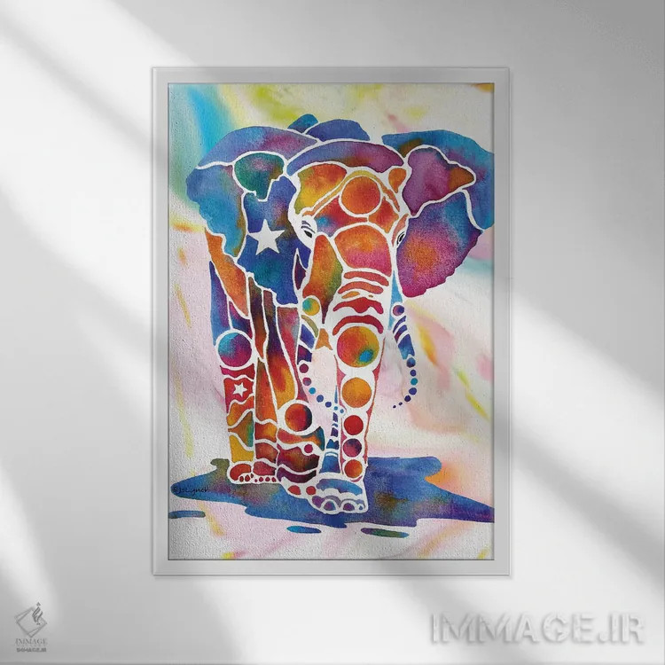 تابلو دکوراتیو فیل دو اثر جو لینچ - نمای قابدار سفید