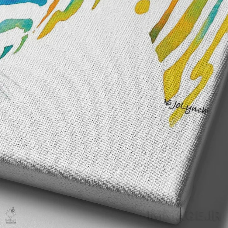 تابلو دکوراتیو گورخر رنگارنگ اثر جو لینچ - نمای نزدیک بافت بوم