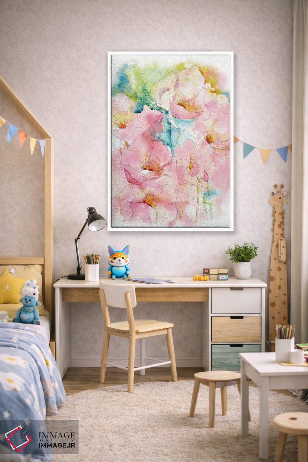 تابلو دکوراتیو شقایق های فرانسوی اثر جو لینچ - D1W