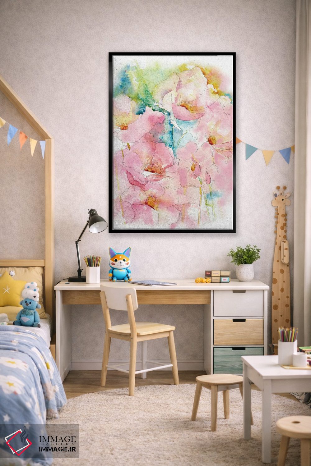 تابلو دکوراتیو شقایق های فرانسوی اثر جو لینچ - D2B