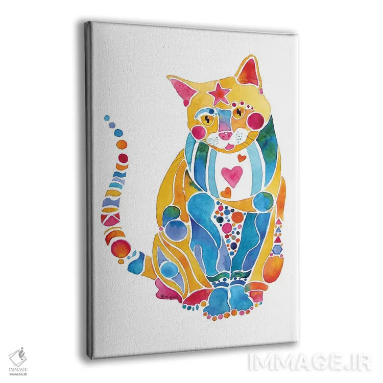 تابلو دکوراتیو گربه جواهرین فانتزی اثر جو لینچ - نمای پرسپکتیو محصول
