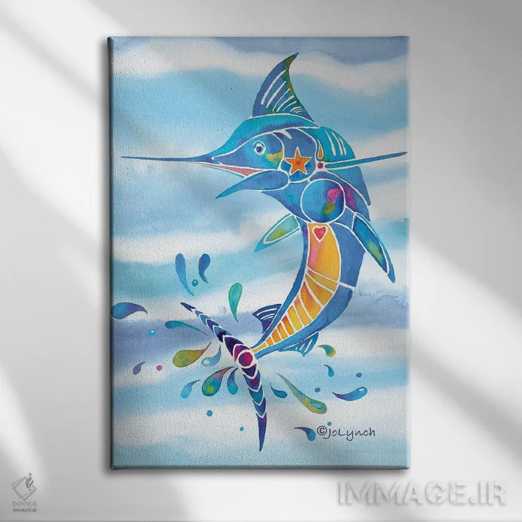 تابلو دکوراتیو ماهیگیری مارلین اثر جو لینچ - نمای روبهرو روی دیوار
