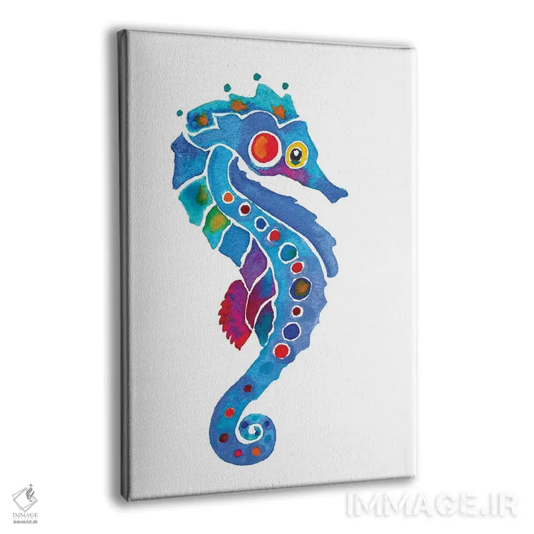 تابلو دکوراتیو اسب دریایی شماره دو اثر جو لینچ - نمای پرسپکتیو محصول