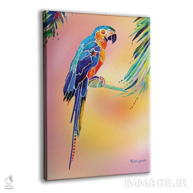 تابلو دکوراتیو طوطی گرمسیری اثر جو لینچ - نمای پرسپکتیو محصول