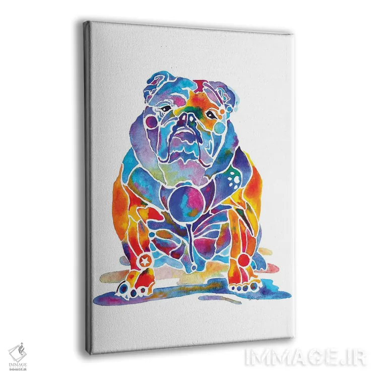 تابلو دکوراتیو بولداگ انگلیسی اثر جو لینچ - نمای پرسپکتیو محصول