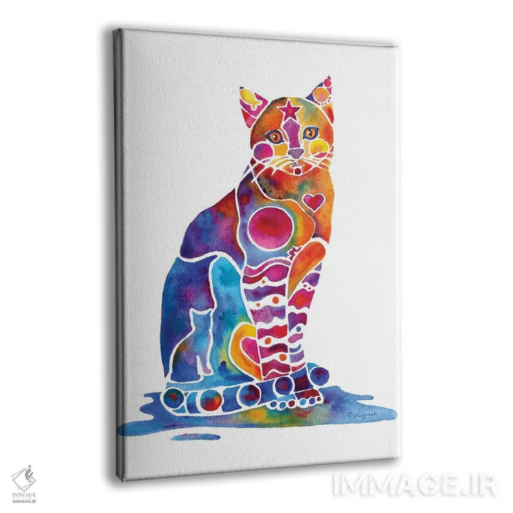 تابلو دکوراتیو گربه کارلی اثر جو لینچ - نمای پرسپکتیو محصول