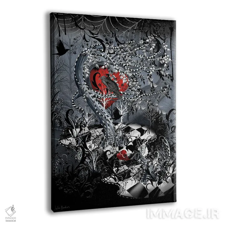 تابلو دکوراتیو کلاغ سیاه اثر جولیز - نمای پرسپکتیو محصول