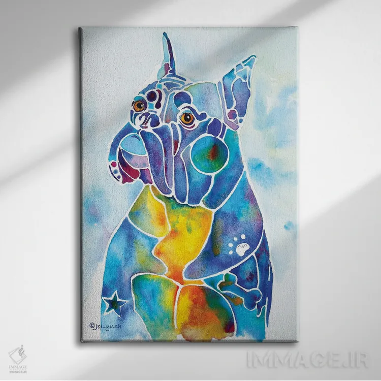 تابلو دکوراتیو نژاد سگ باکسر اثر جو لینچ - نمای روبهرو روی دیوار