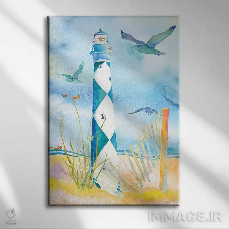 تابلو دکوراتیو فانوس دریایی کارولینای دوم اثر جو لینچ - نمای روبهرو روی دیوار
