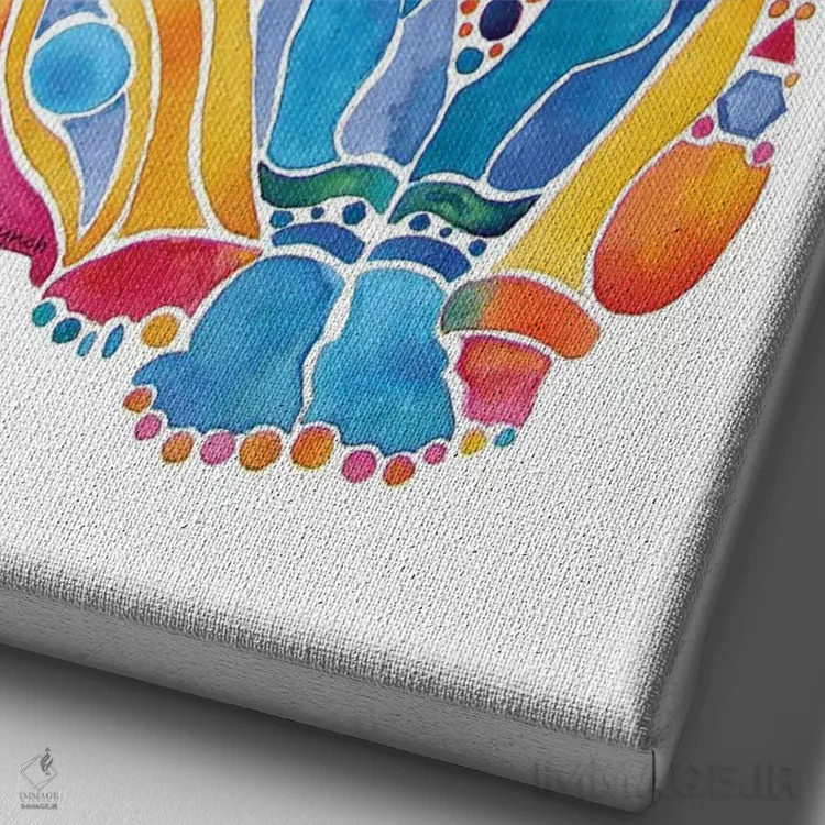 تابلو دکوراتیو گربه جواهرین فانتزی اثر جو لینچ - نمای نزدیک بافت بوم