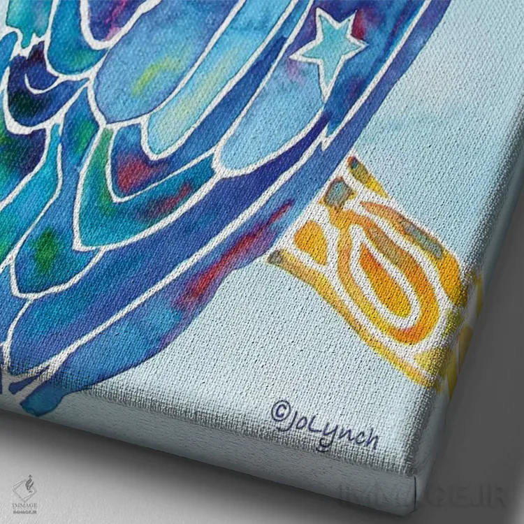 تابلو دکوراتیو جغد مینوکام اثر جو لینچ - نمای نزدیک بافت بوم