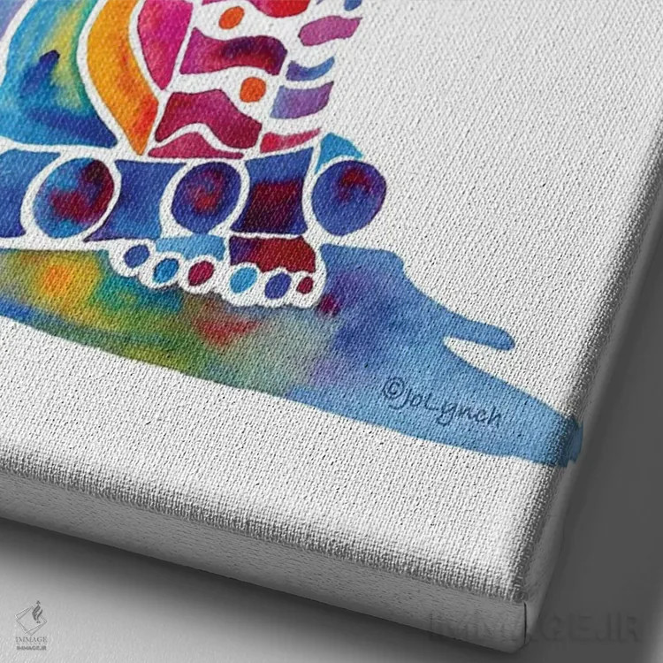 تابلو دکوراتیو گربه کارلی اثر جو لینچ - نمای نزدیک بافت بوم