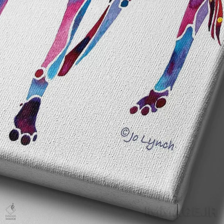 تابلو دکوراتیو نجات سگ گریهوند شماره دو اثر جو لینچ - نمای نزدیک بافت بوم