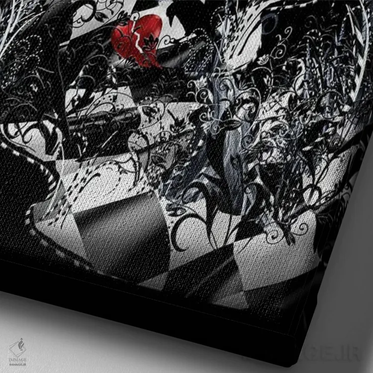 تابلو دکوراتیو کلاغ سیاه اثر جولیز - نمای نزدیک بافت بوم